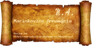 Marinkovics Annamária névjegykártya