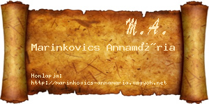 Marinkovics Annamária névjegykártya