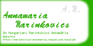 annamaria marinkovics business card